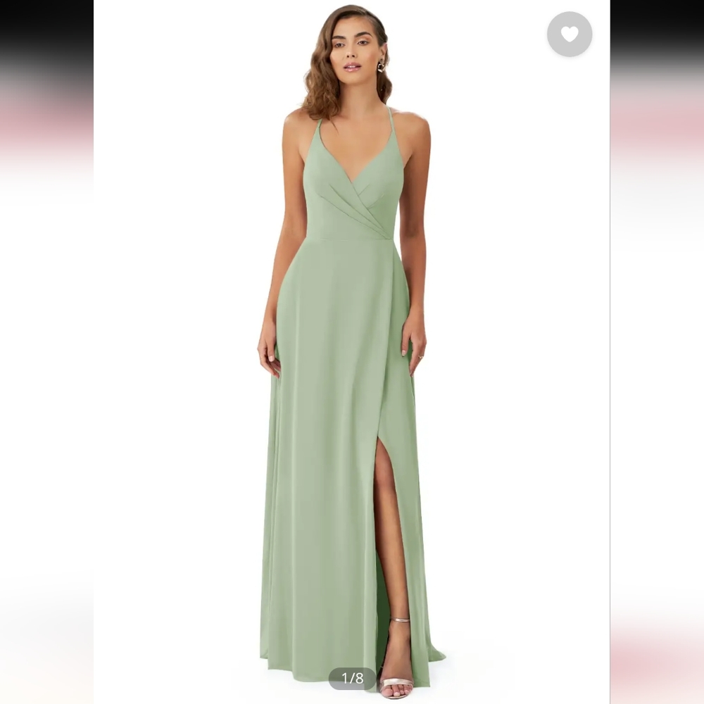 Azazie Davis dress in sage